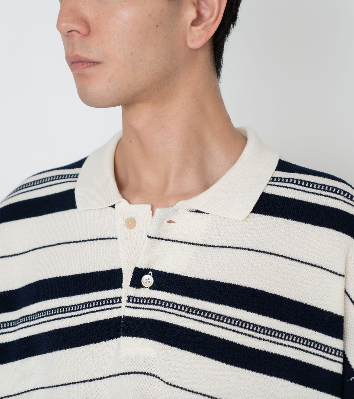 nanamica Stripe Polo Sweater SUHS413 7348