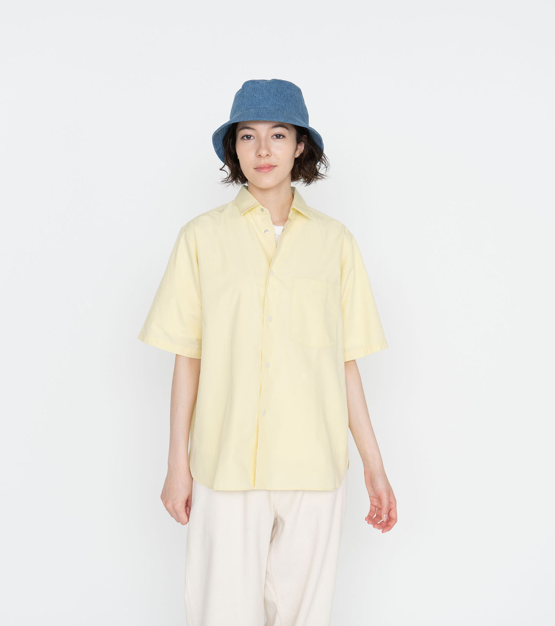 Tシャツ・カットソー nanamica SS24 White nylon blend shirt (SUGS404E W) nanamica SHIRT Regular Collar Wind S/S Shirt Online Shop to