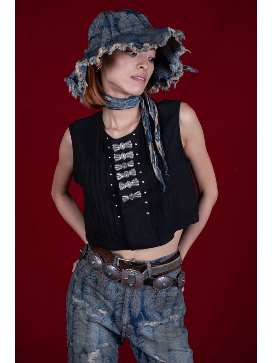 KAPITAL Hat/Cap 12Oz Magpie Denim Radio Tulip HAT
