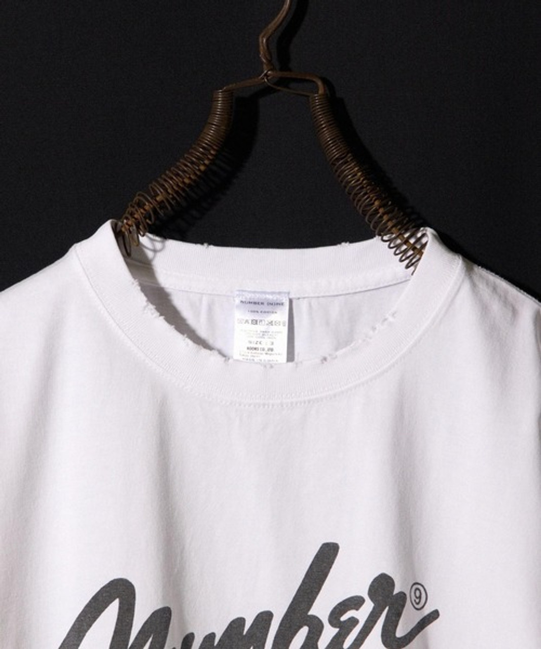 NUMBER (N)INE Tops VINTAGE WASH DAMAGE CLASSIC LOGO T-SHIRT