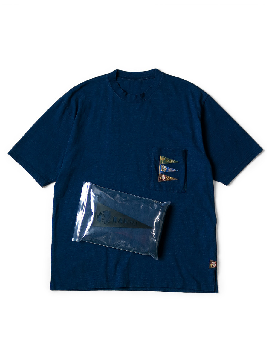 KAPITAL　接結水玉ブッファンTee KAPITAL T-Shirt 20/- Tenjiku Ringer T (Thunder &Amp; Conifer pt)