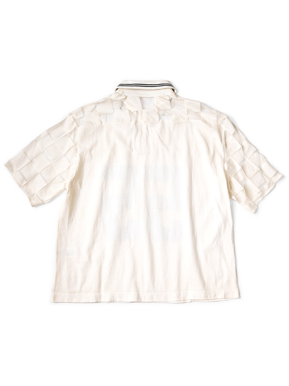 KAPITAL T-Shirt Opal Jersey Sheer Flag Zip Polo (55Pt)