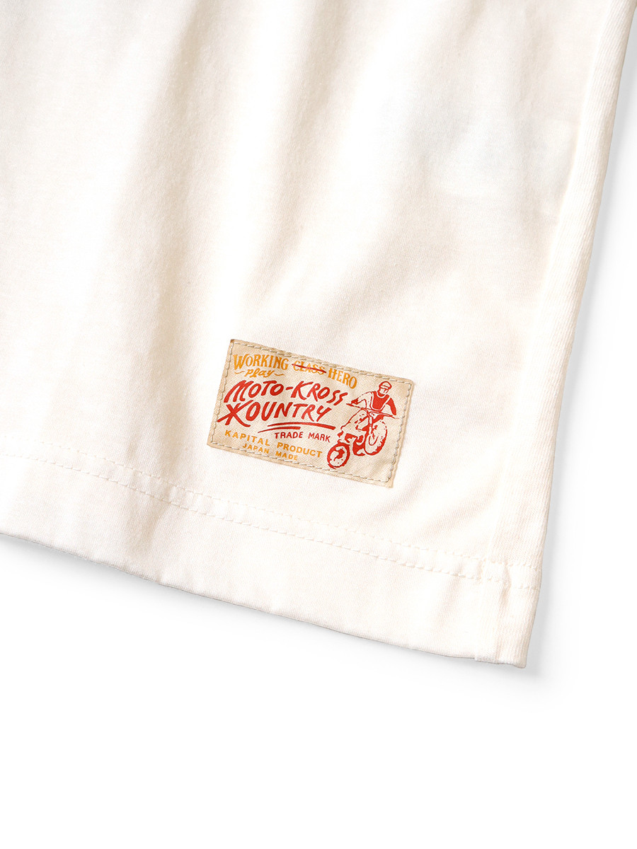 KAPITAL T-Shirt Opal Jersey Sheer Flag Zip Polo (88Pt)