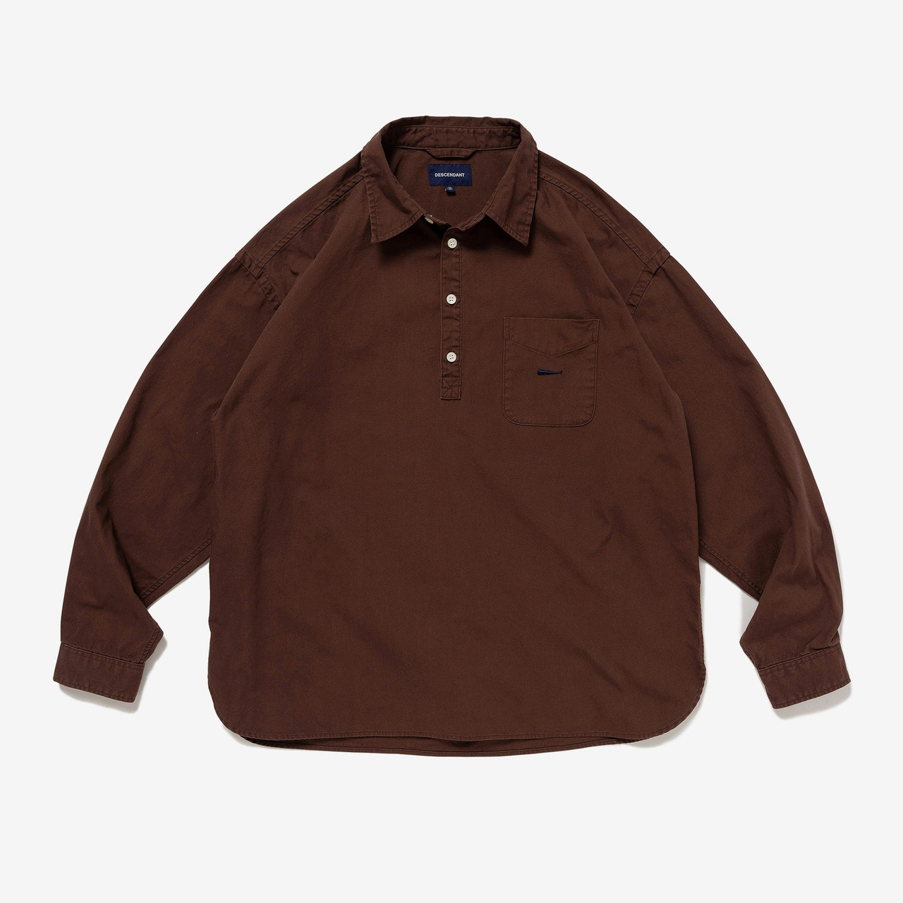 トップス DESCENDANT VOIL PULLOVER LS SHIRT 241WVDS-SHM04-BR-