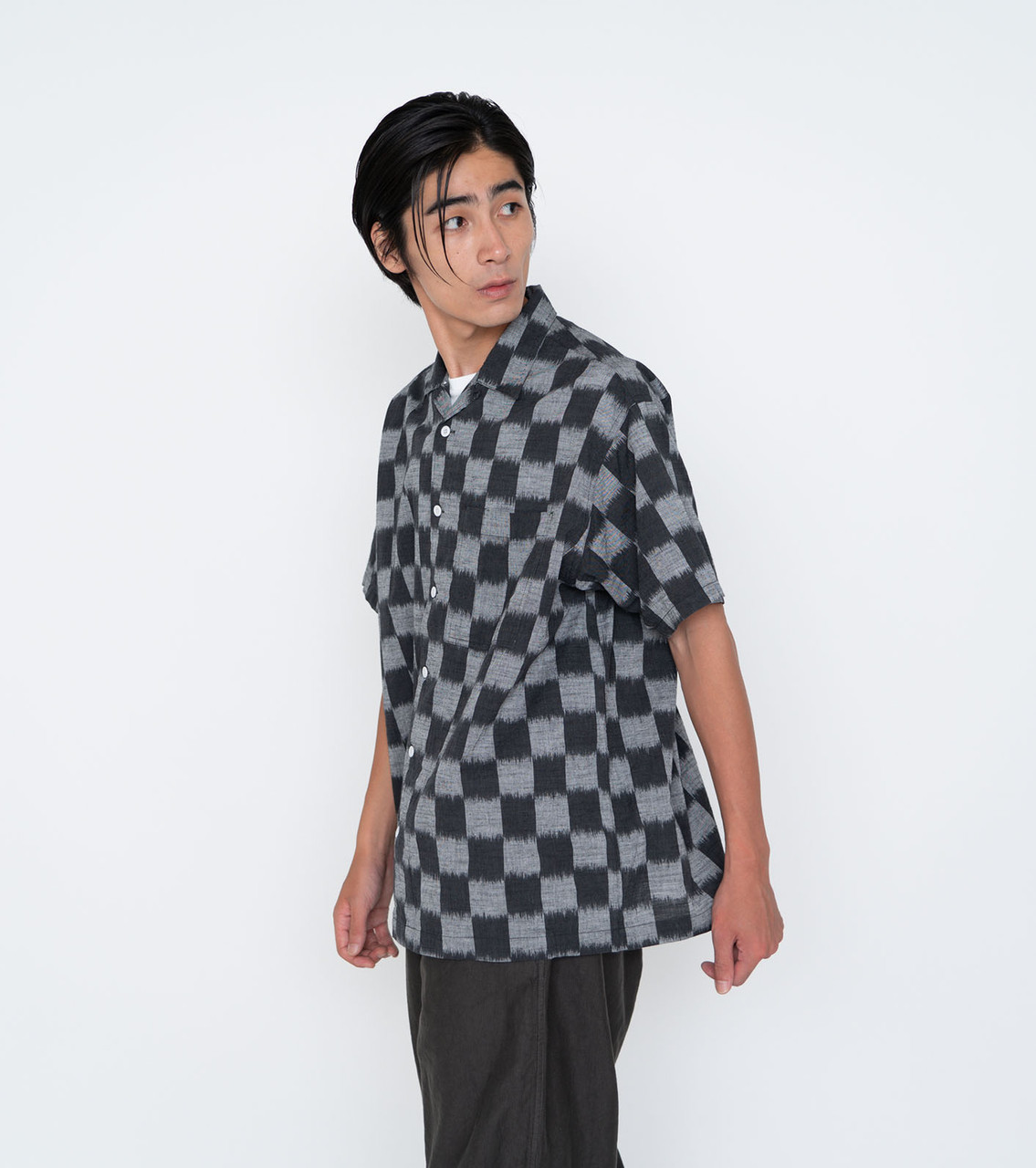THE NORTH FACE PURPLE LABEL / 24SS/Open Collar Checkerboard Field S/S Shirt/M/コットン/NT3418N// THE NORTH FACE PURPLE LABEL SHIRT Open Collar Checkerboard Field S