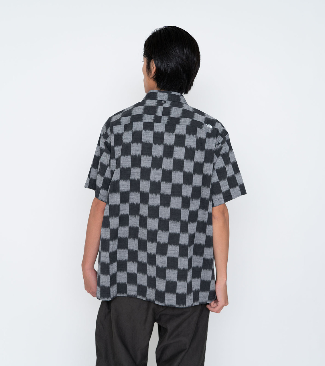 THE NORTH FACE PURPLE LABEL SHIRT Open Collar Checkerboard Field S