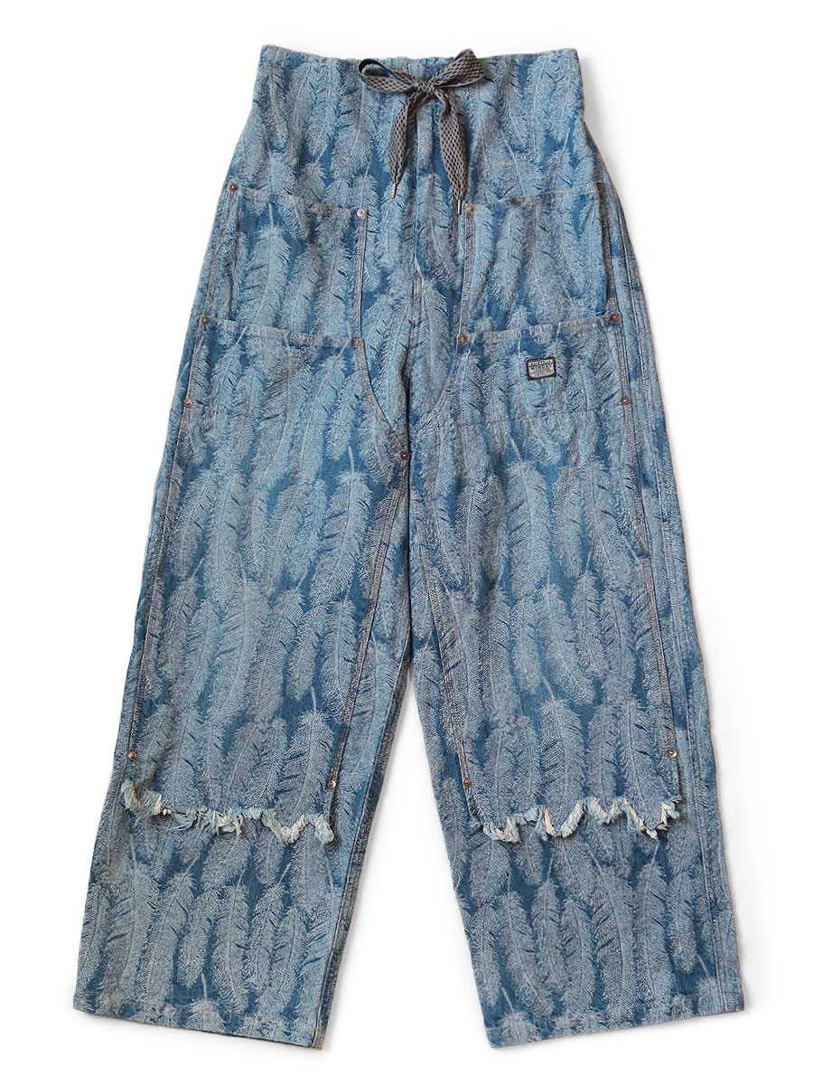 KAPITAL Short Pants 12Oz Magpie Denim W Knee Easy Baggy Pants