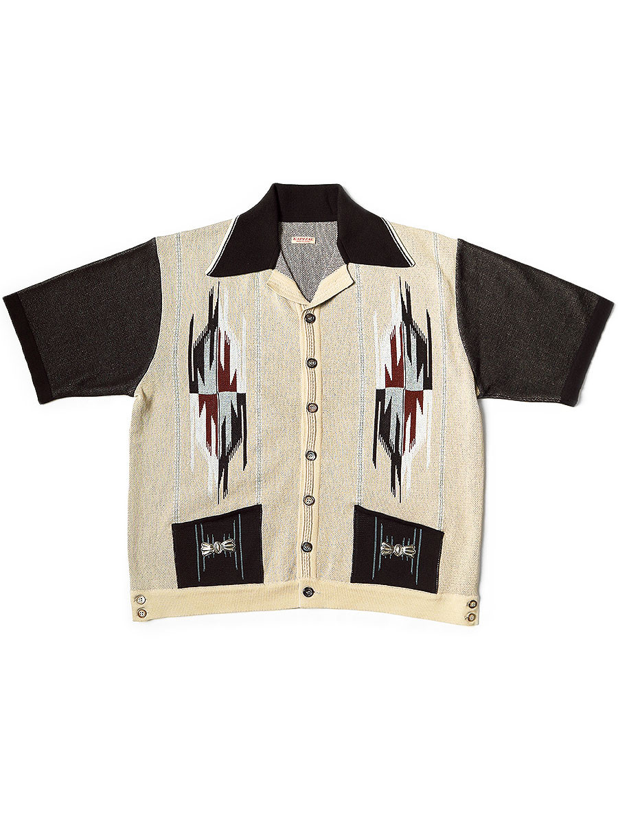KAPITAL Shirt (Short Sleeve) 12G Cotton Knit Chimayo Pattern Aloha