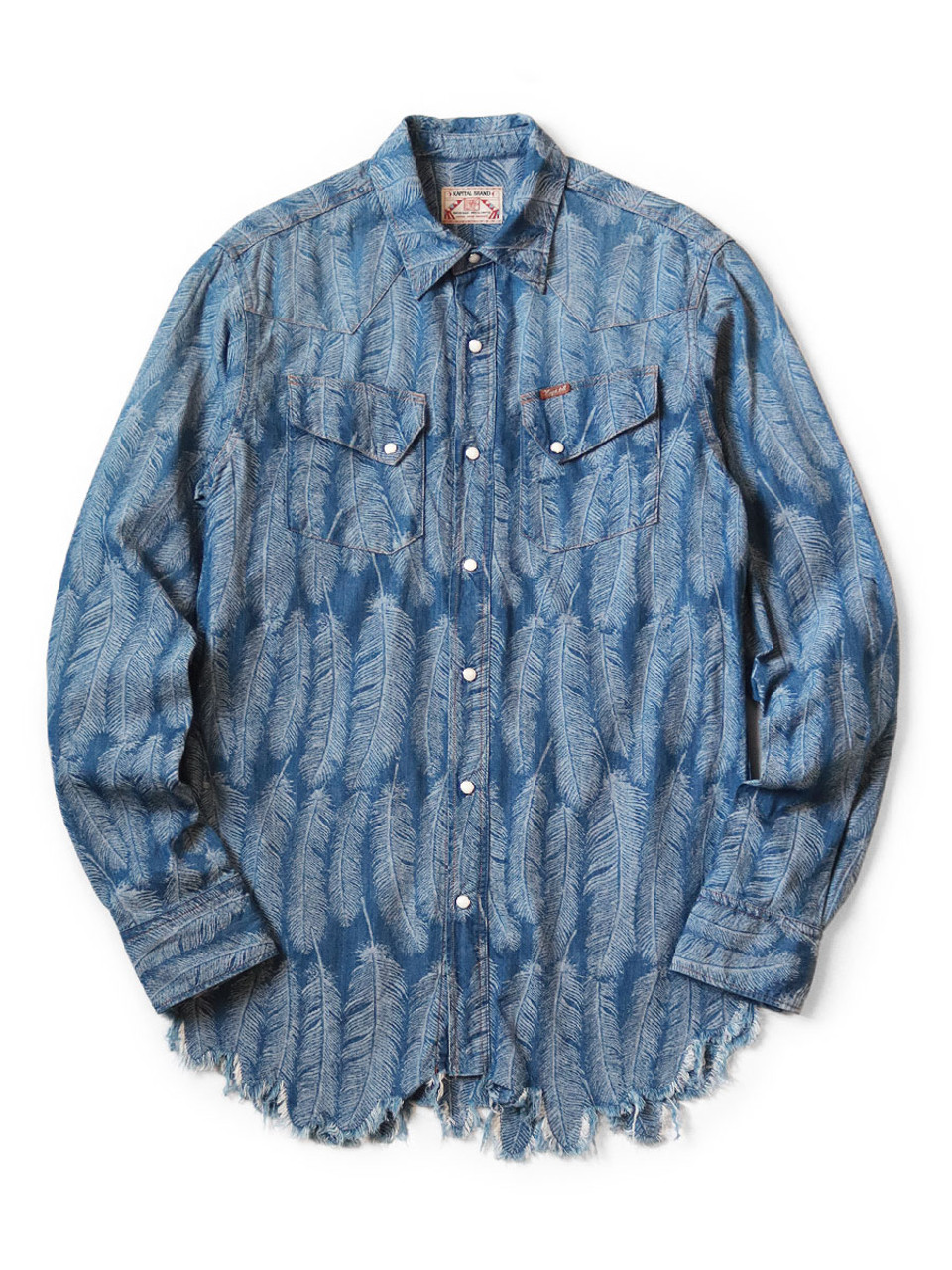 KAPITAL Shirt (Long Sleeve) 5Oz Magpie Denim Western Shirt