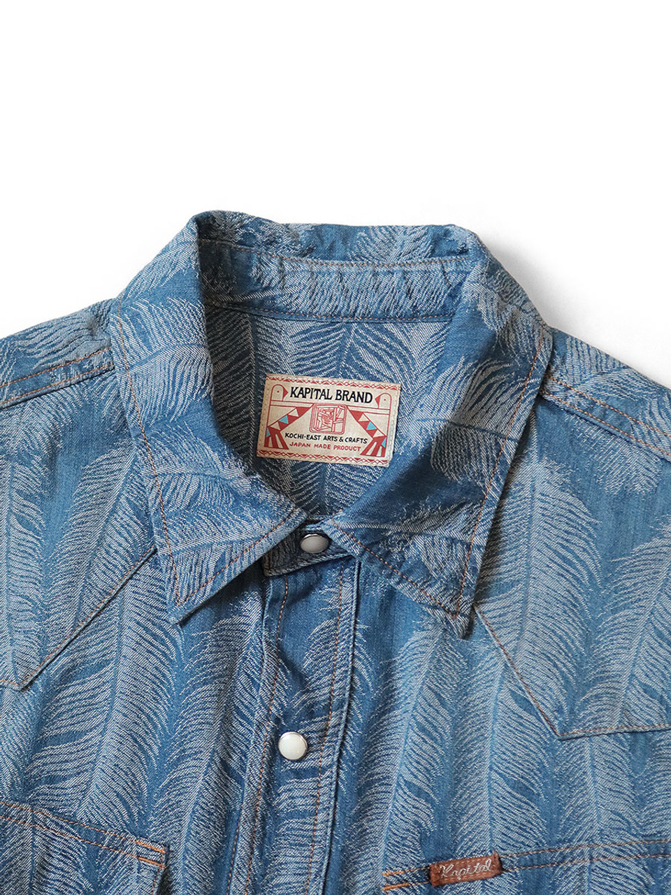 KAPITAL Shirt (Long Sleeve) 5Oz Magpie Denim Western Shirt