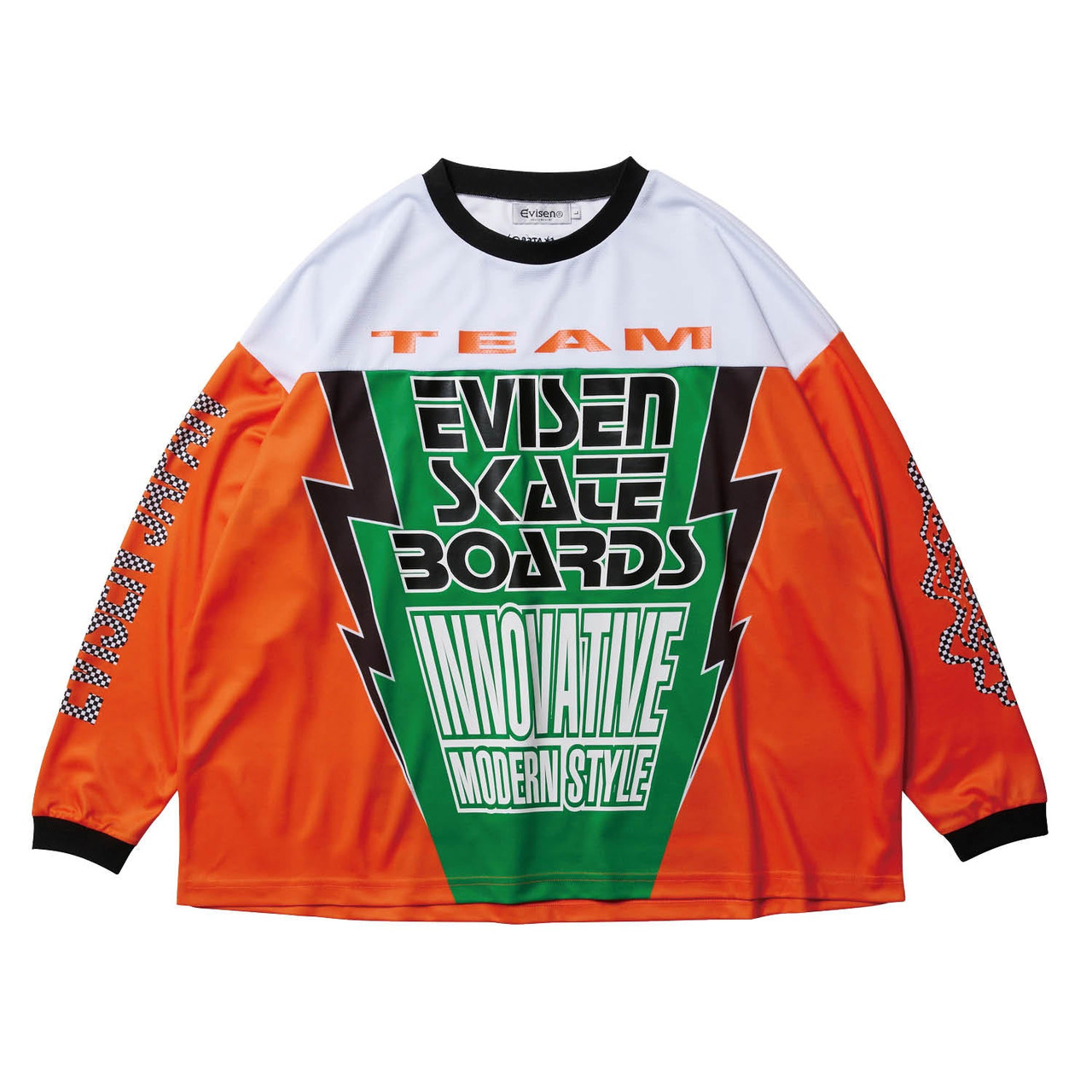 【Evisen skateboards】INNOVATIVE MOTO JERSEY Evisen Skateboards T-SHIRTS INNOVATIVE MOTO JERSEY - ORANGE