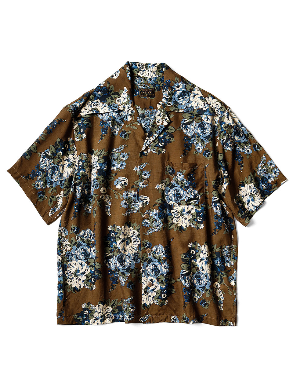 KAPITAL Shirt (Short Sleeve) Silk Rayon Champagne Maria