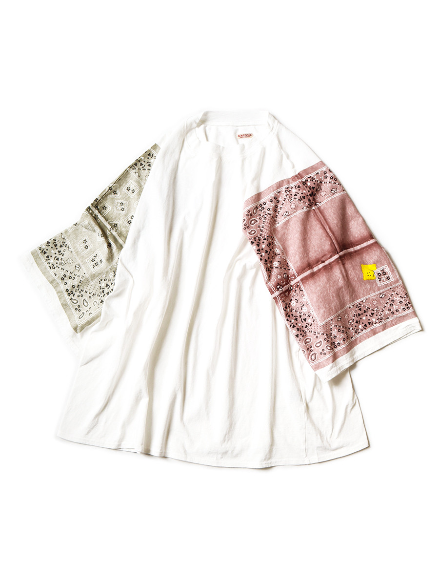 KAPITAL T-Shirt 18.5/- Jersey Bandana HUGE-T (PECKISH RAINBOWY)