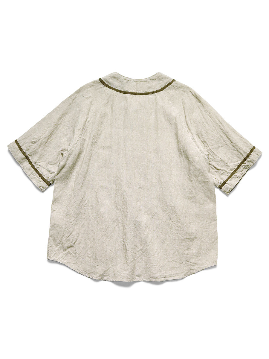 KAPITAL Shirt (Short Sleeve) French Linen GREAT KOUNTRY Baseball Shirt