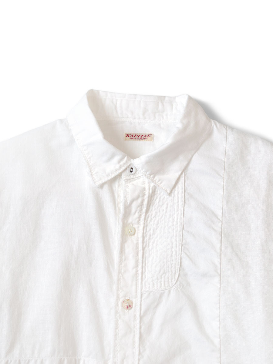 KAPITAL Shirt (Long Sleeve) Cotton x Linen Patchwork Kathmandu Shirt