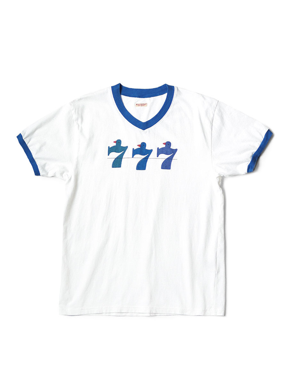 KAPITAL T-Shirt 20/- Jersey V-neck Ringer T (Lucky Battery Bird pt)