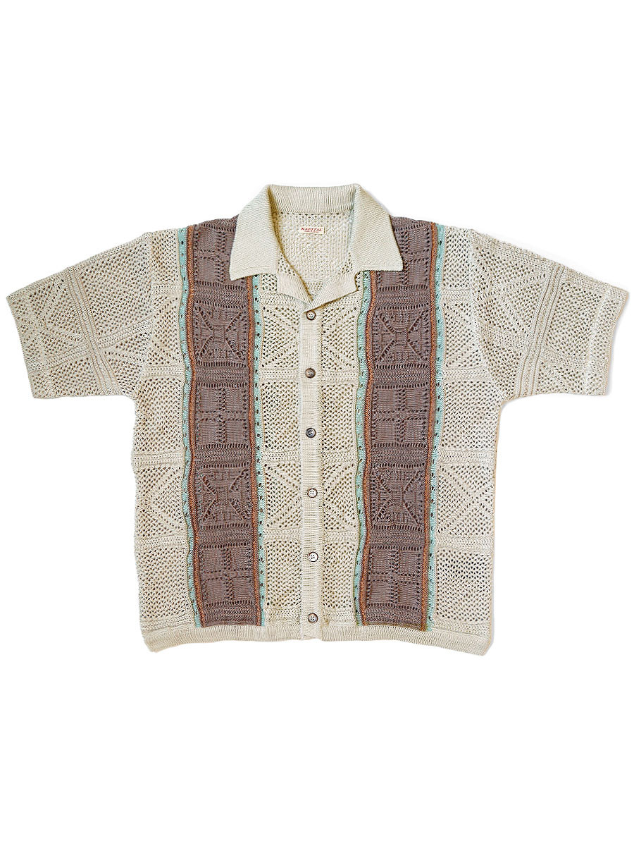 KAPITAL Knit Sweater 7G Crochet Knit Tennessee Aloha Polo