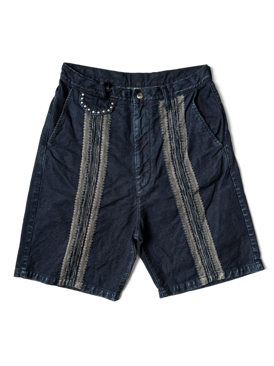 KAPITAL Pants 12Oz Yagasuri Jacquard Denim Shorts