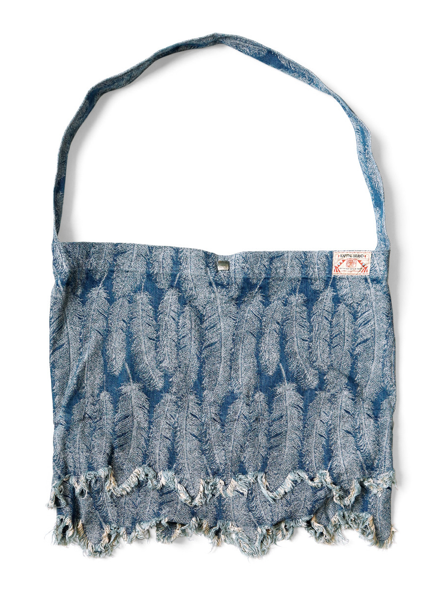 KAPITAL Bag 12Oz Magpie Denim Medicine Bag (Large)