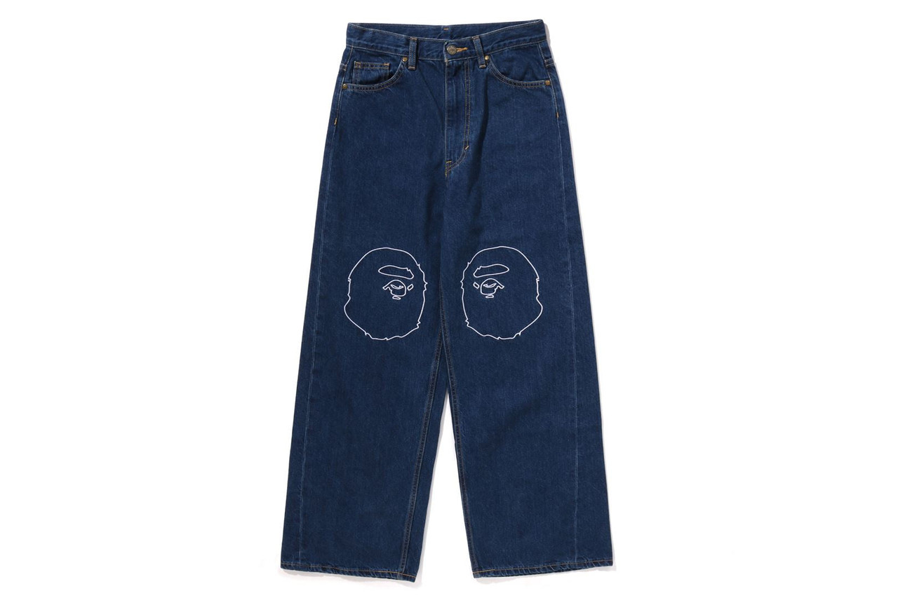 BAPE PANTS APE HEAD OVERSIZED FIT 12 OZ DENIM PANTS