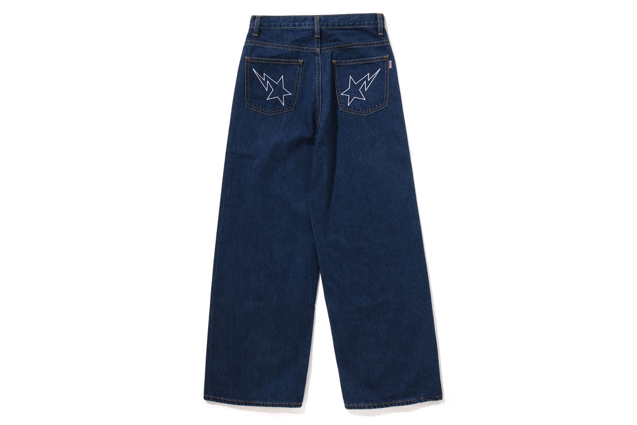 BAPE PANTS APE HEAD OVERSIZED FIT 12 OZ DENIM PANTS