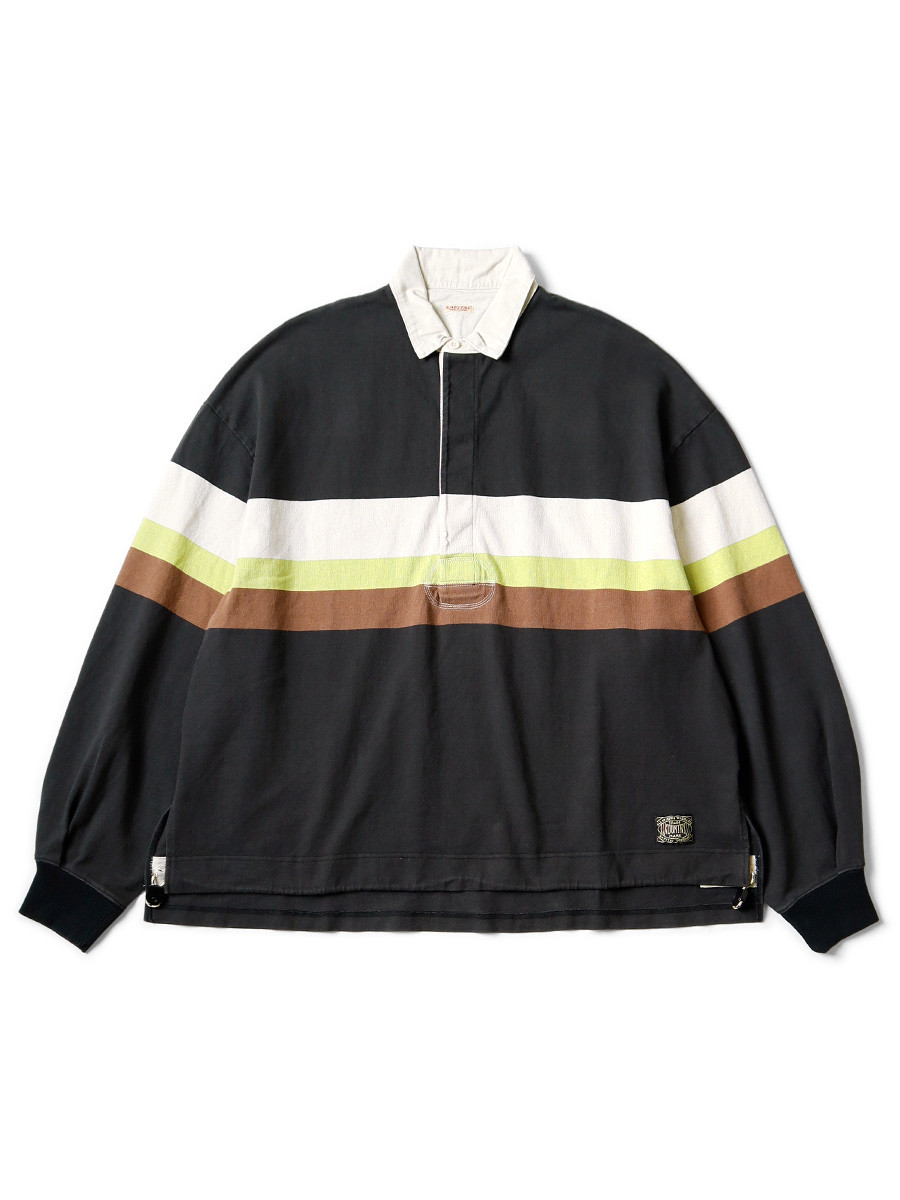 KAPITAL キャピタル ボーリングシャツ KAPITAL T-Shirt 16/- Panel Striped Jersey BIG Rugby Shirt