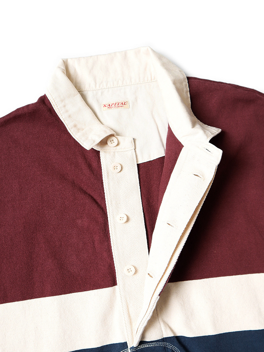 KAPITAL T-Shirt 16/- Panel Striped Jersey BIG Rugby Shirt