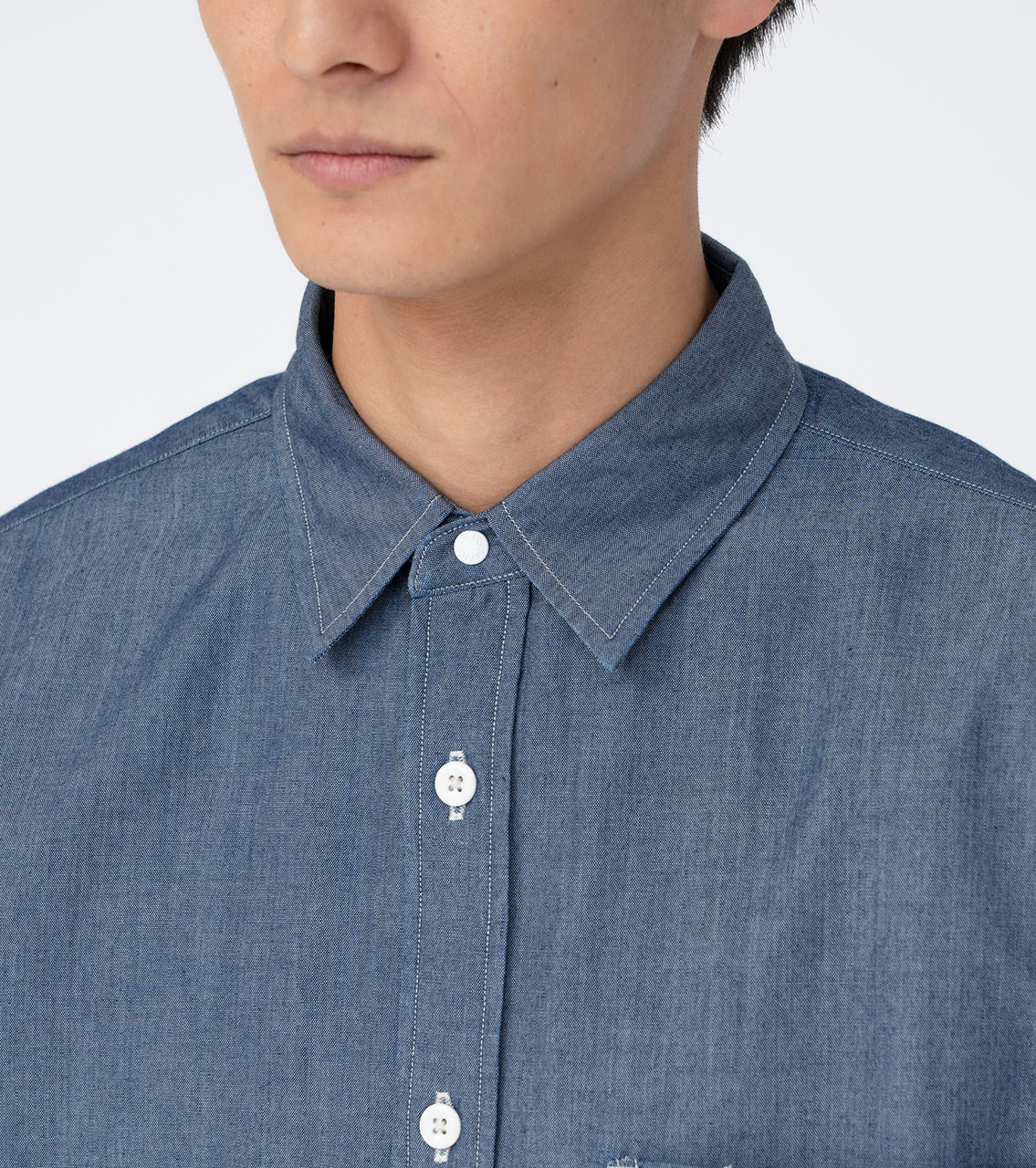 THE NORTH FACE PURPLE LABEL SHIRT Regular Collar Chambray Field