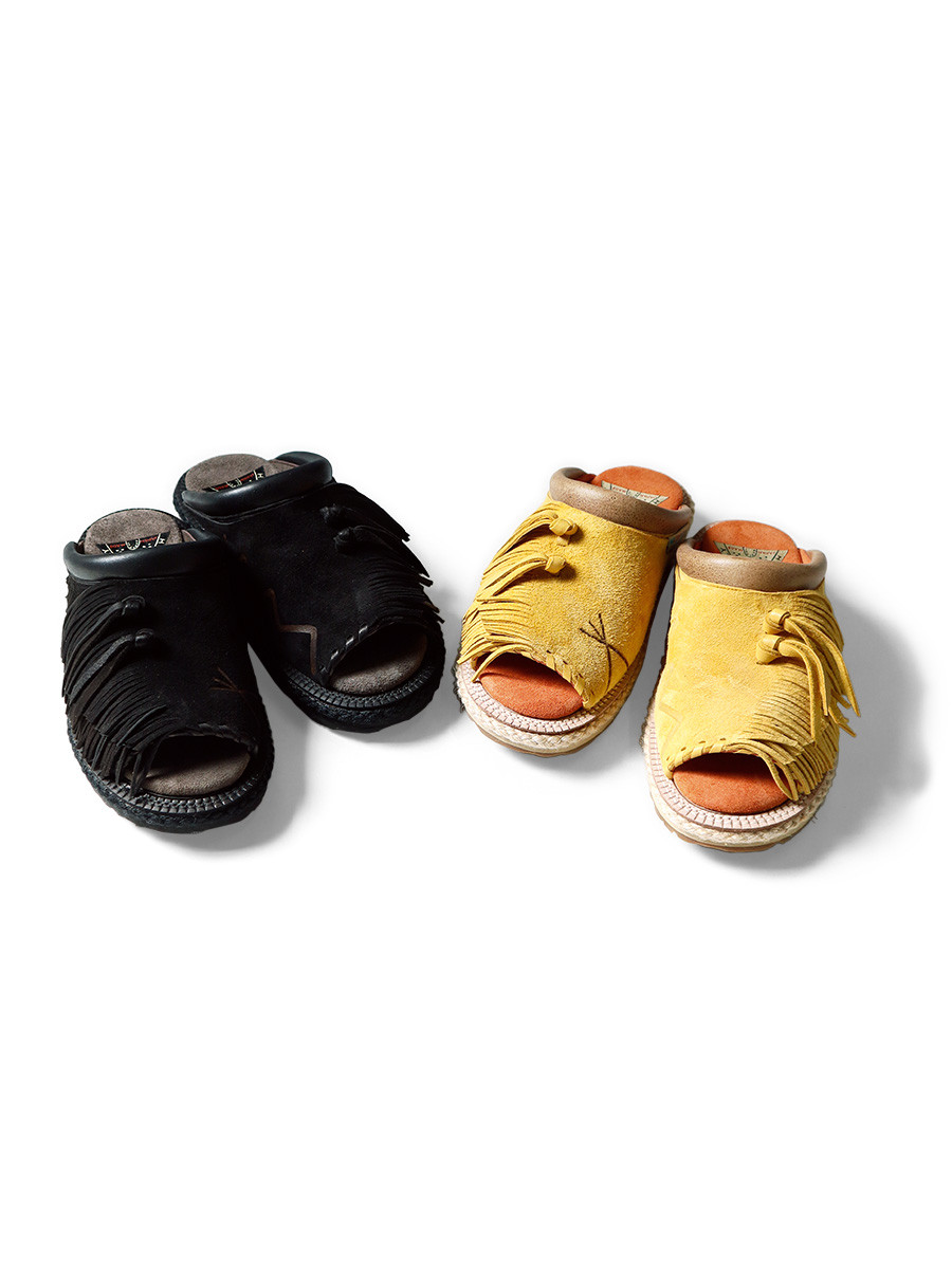 KAPITAL Shoes Deer Leather Pueblo Rain Clog Sandals