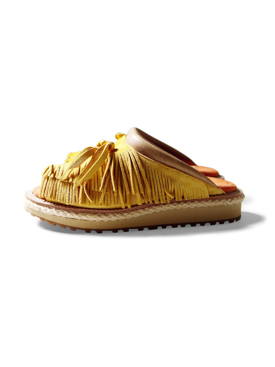 KAPITAL Shoes Deer Leather Pueblo Rain Clog Sandals