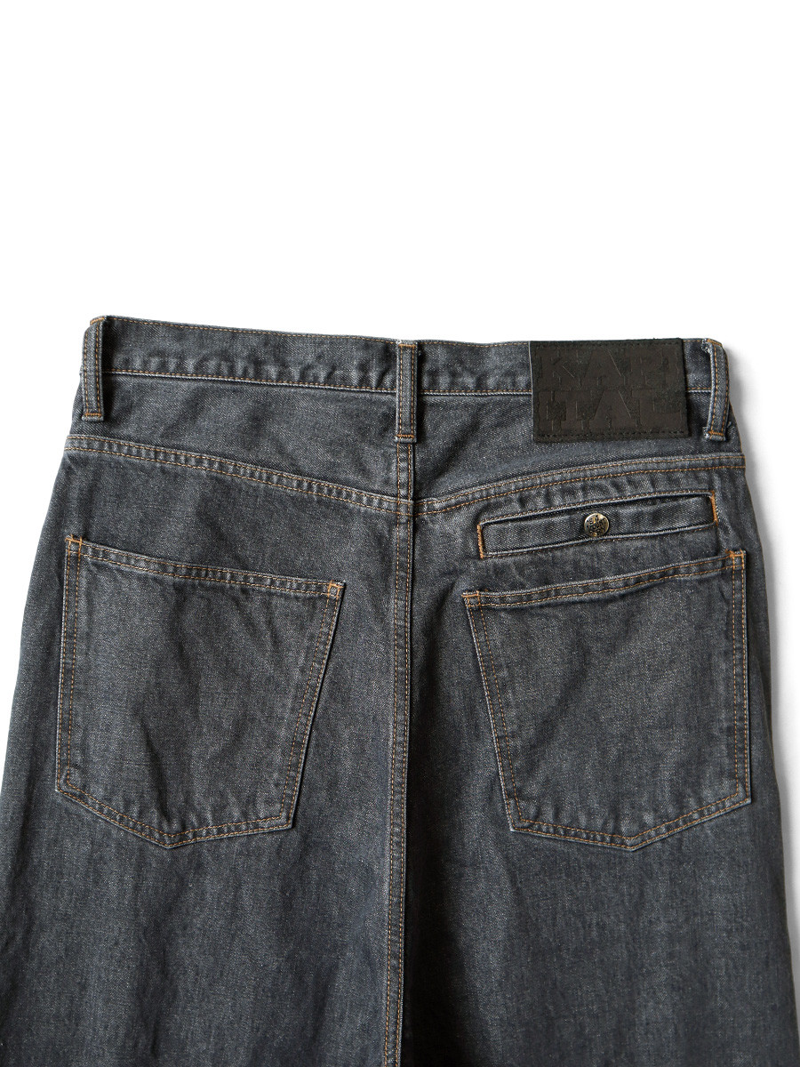 KAPITAL Pants 14Oz Black Denim Port Baggy Pants