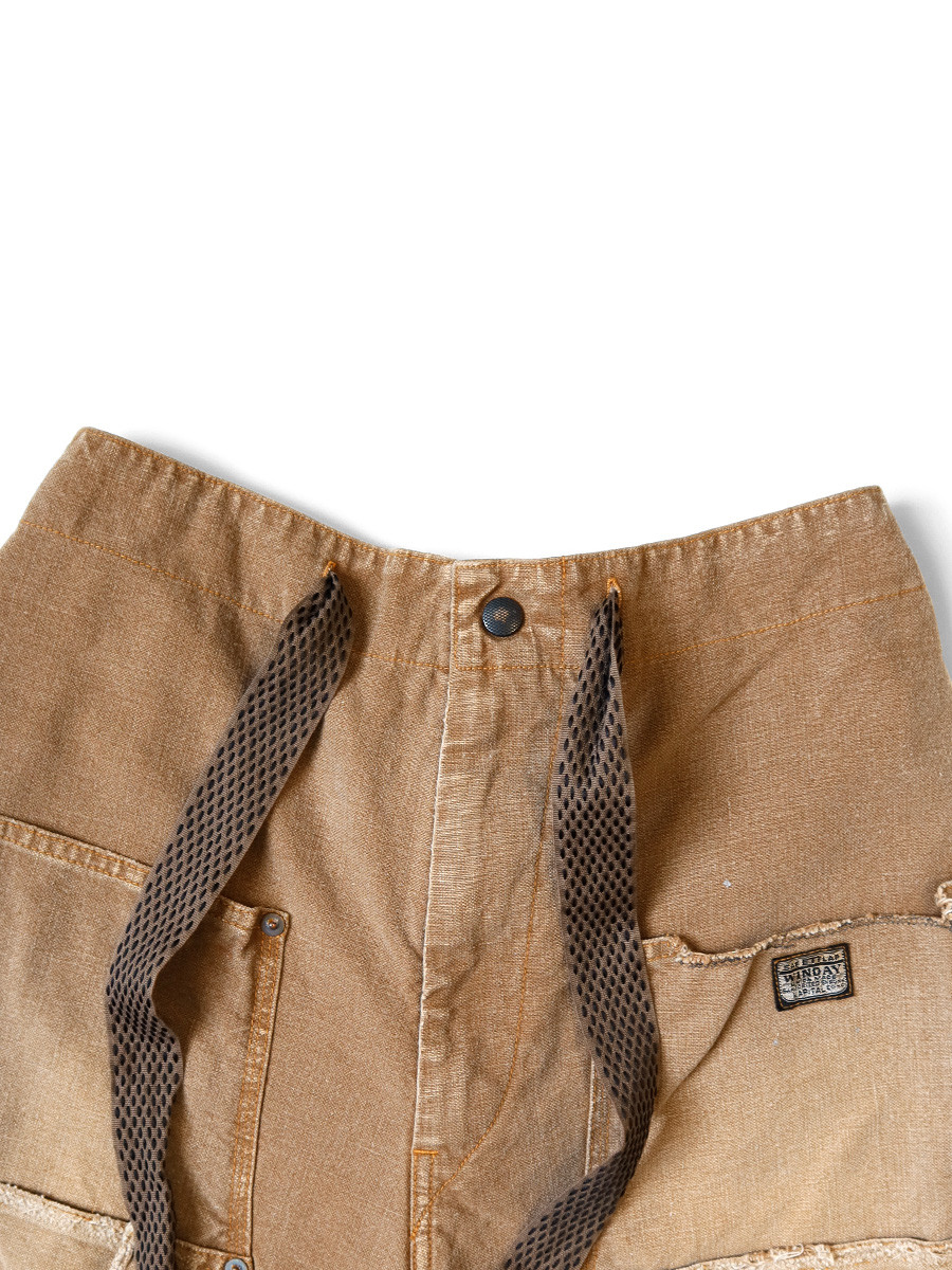 KAPITAL Pants Canvas W Knee Easy Shorts (Farmer Remake)