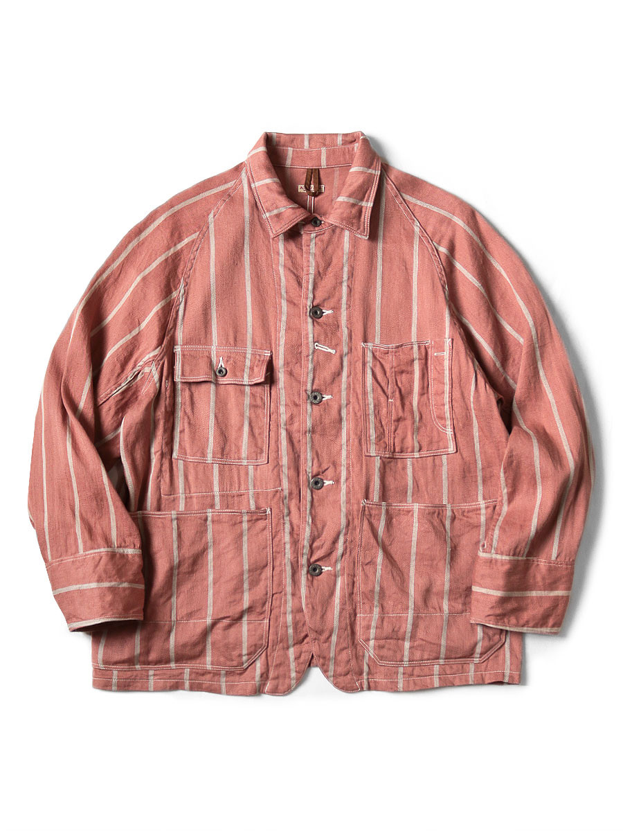KAPITAL Jacket Linen Phillies Stripe CACTUS Coverall