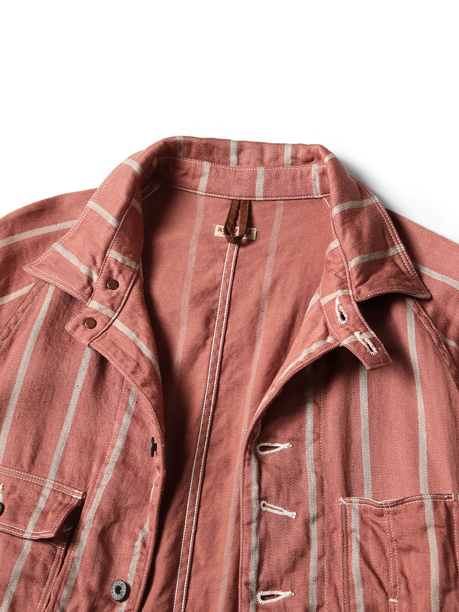 KAPITAL Jacket Linen Phillies Stripe CACTUS Coverall