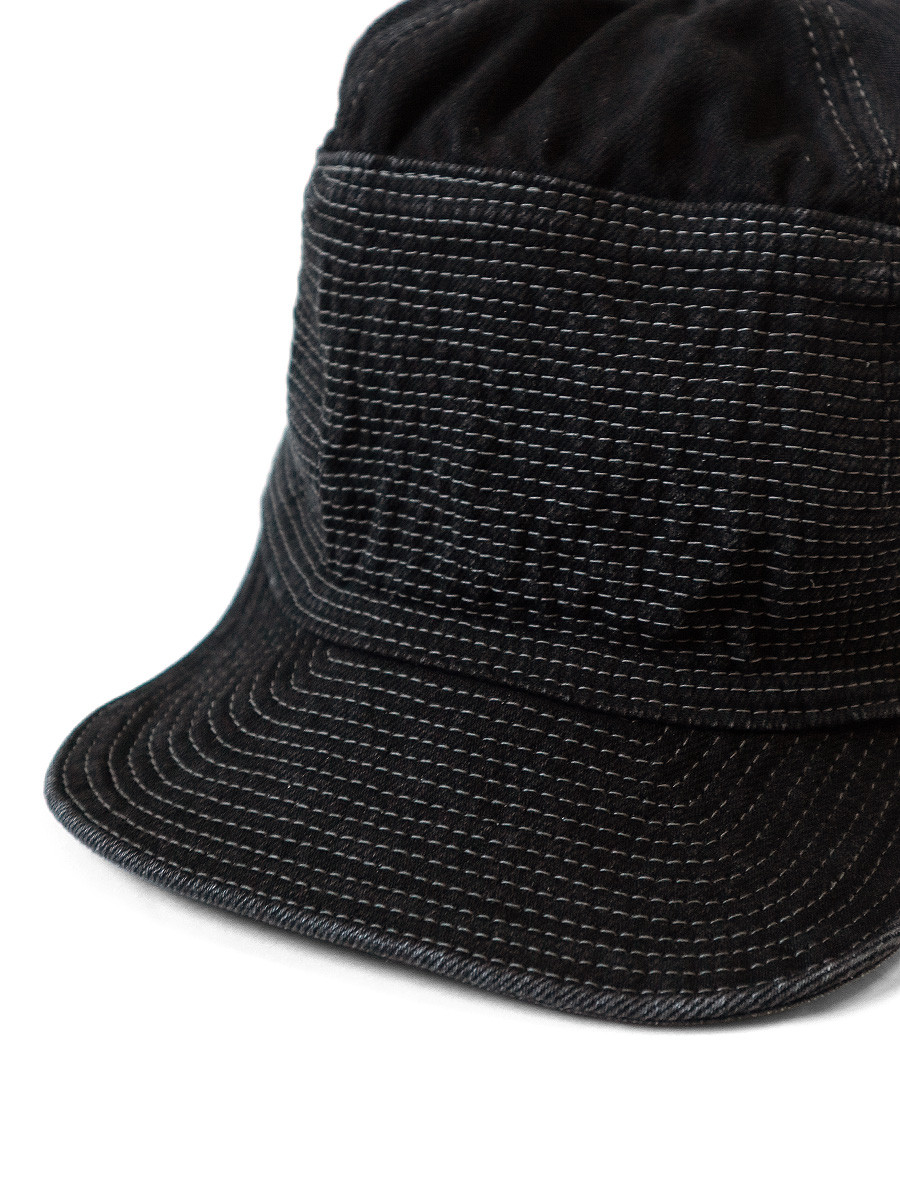 KAPITAL Hat/Cap 11.5Oz Black x Black Denim The Old Man And the Sea CAP