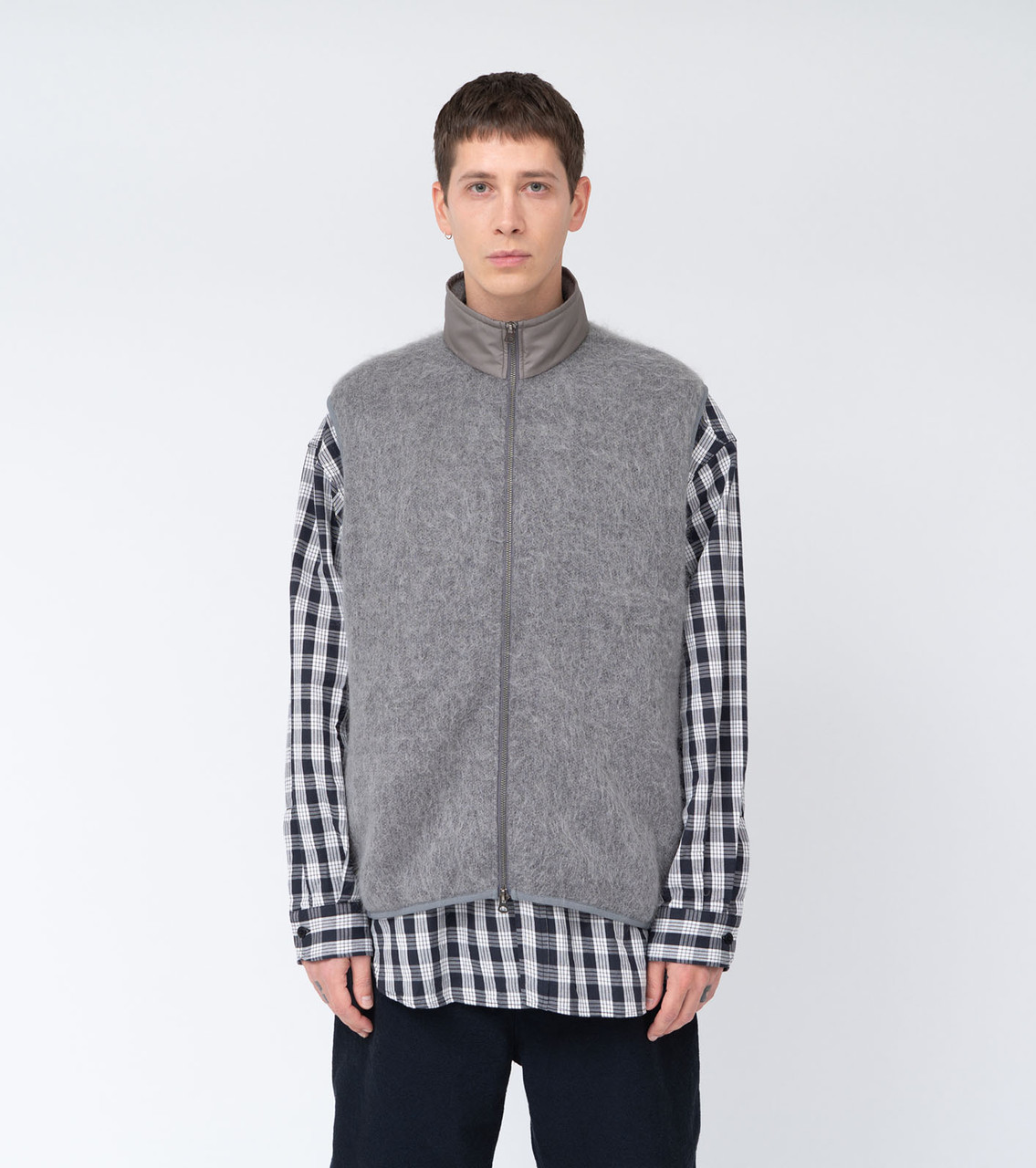 nanamica KNIT Zip-Up Mohair Vest Online Shop to Worldwide