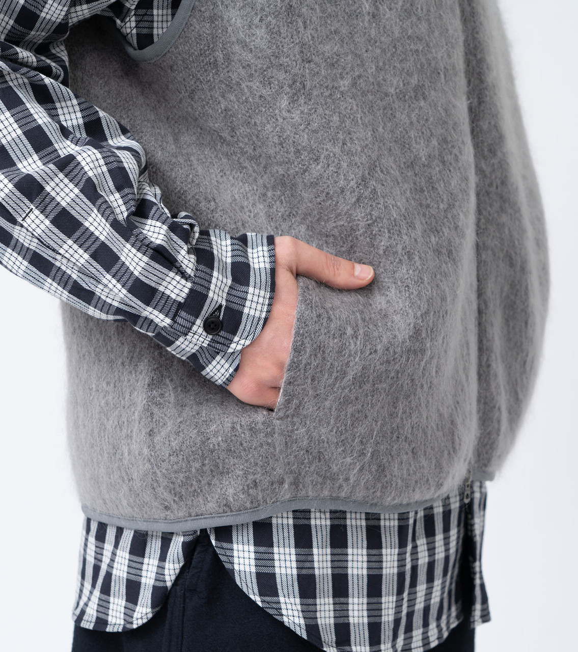 nanamica KNIT Zip-Up Mohair Vest Online Shop to Worldwide