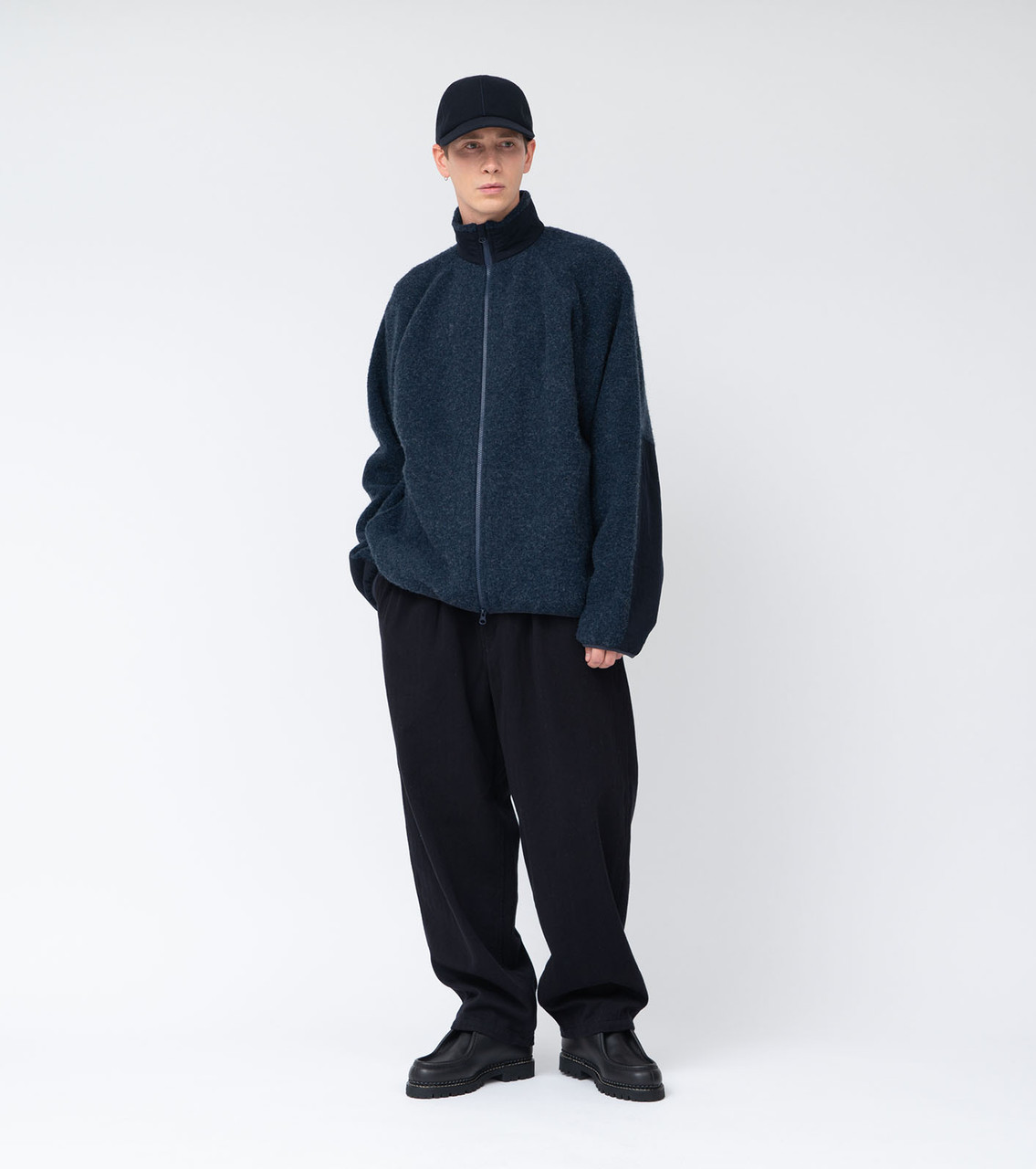 nanamica JACKET Boiled Wool Zip Up Sweater Online Shop to Worldwide