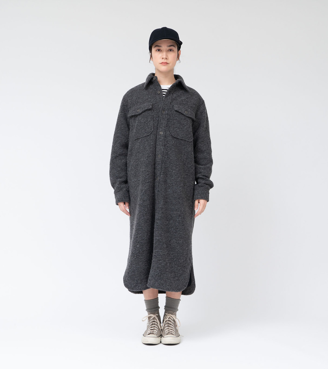 nanamica KNIT WINDSTOPPER Sliver Knit Dress Online Shop to Worldwide