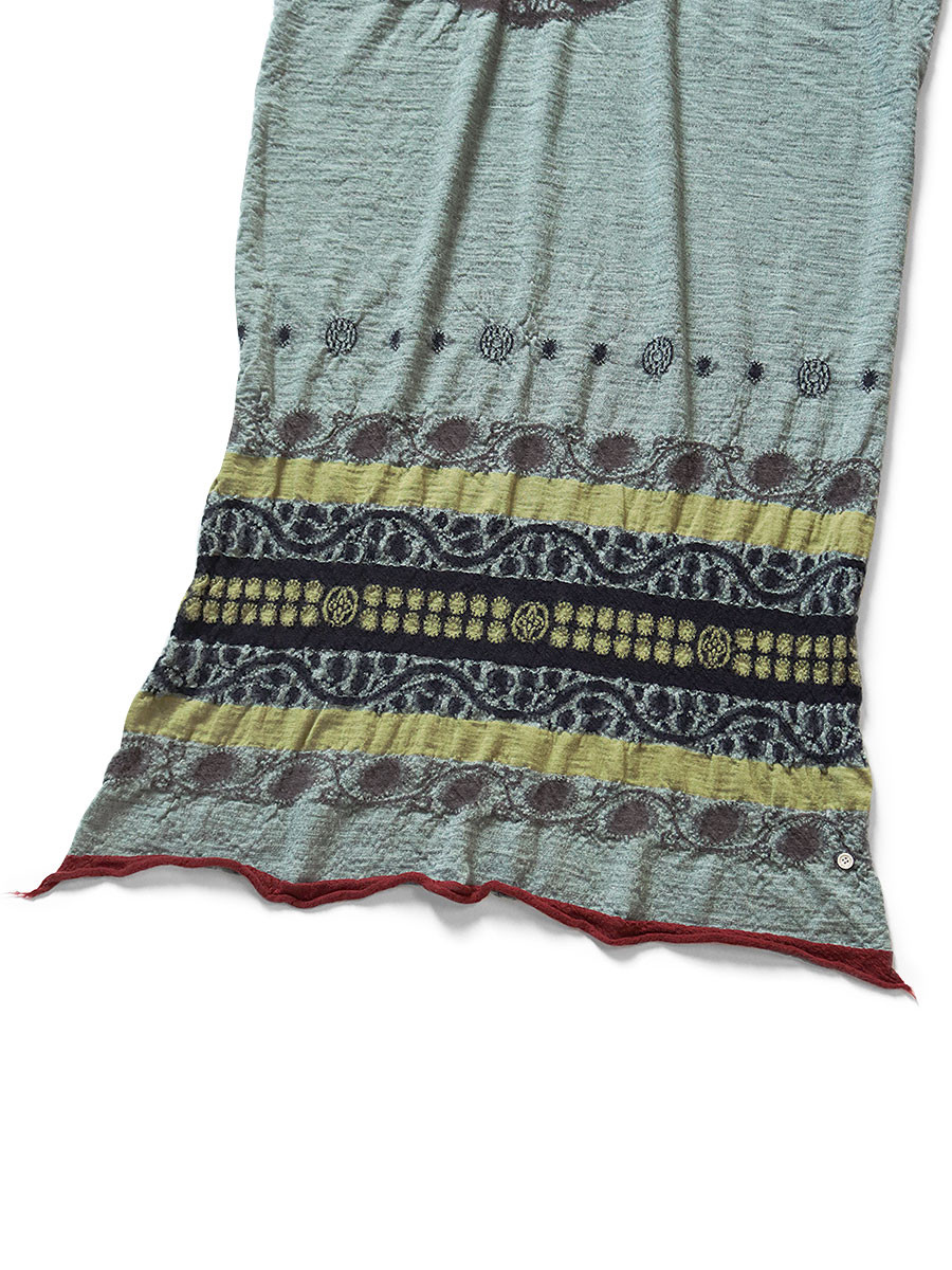 KAPITAL Scarves Felted Wool Coptic Skull Scarf