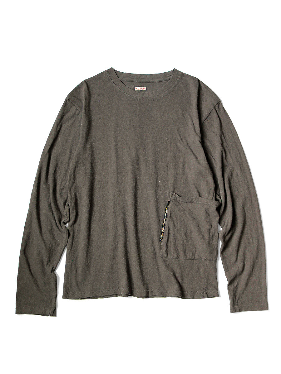 トップス KAPITAL Gauze Biscuit Pocket Long Tee KAPITAL T-Shirt Gauze Jersey Biscuit Pocket Long Sleeve T-Shirt