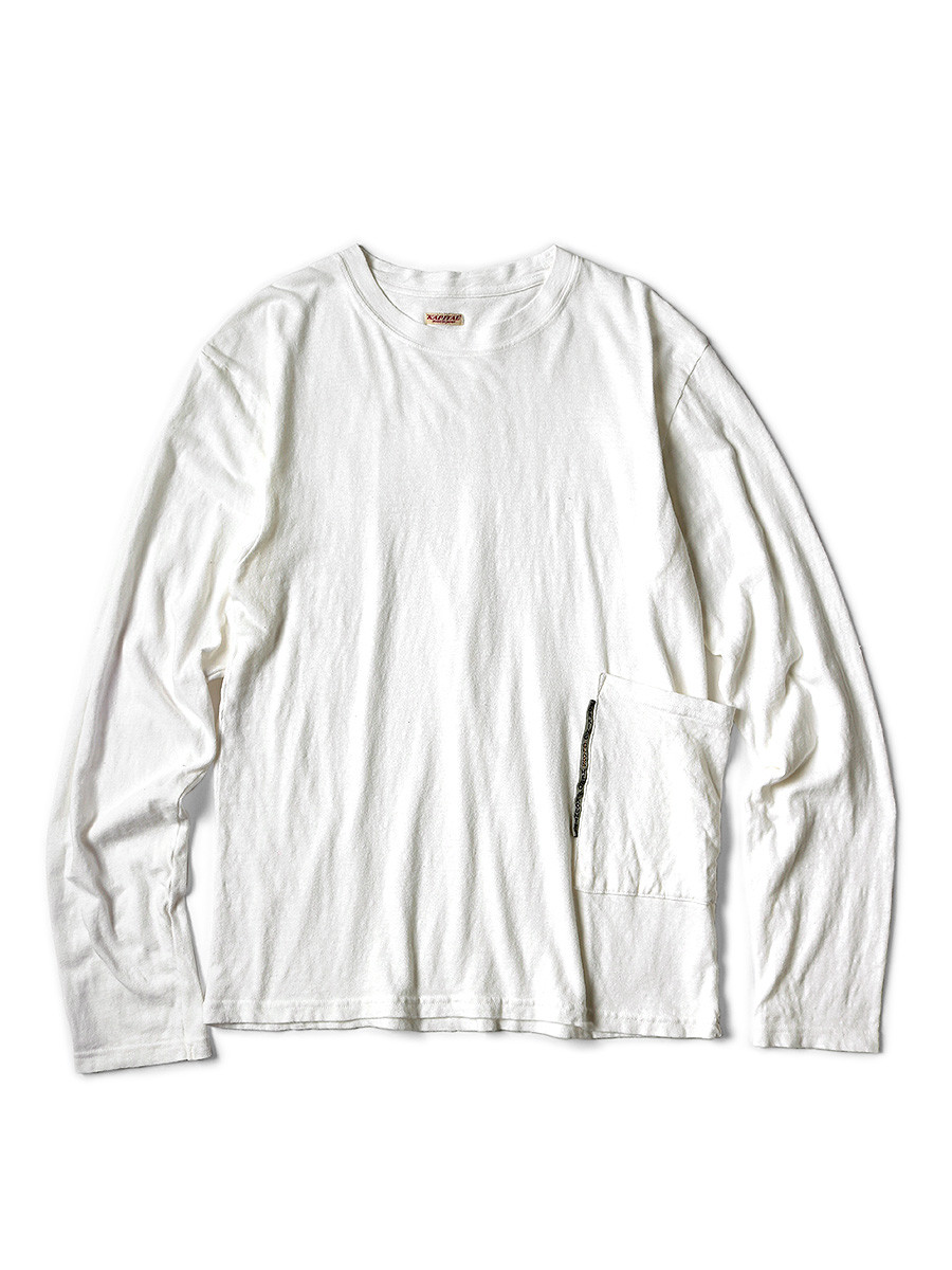 KAPITAL T-Shirt Gauze Jersey Biscuit Pocket Long Sleeve T-Shirt