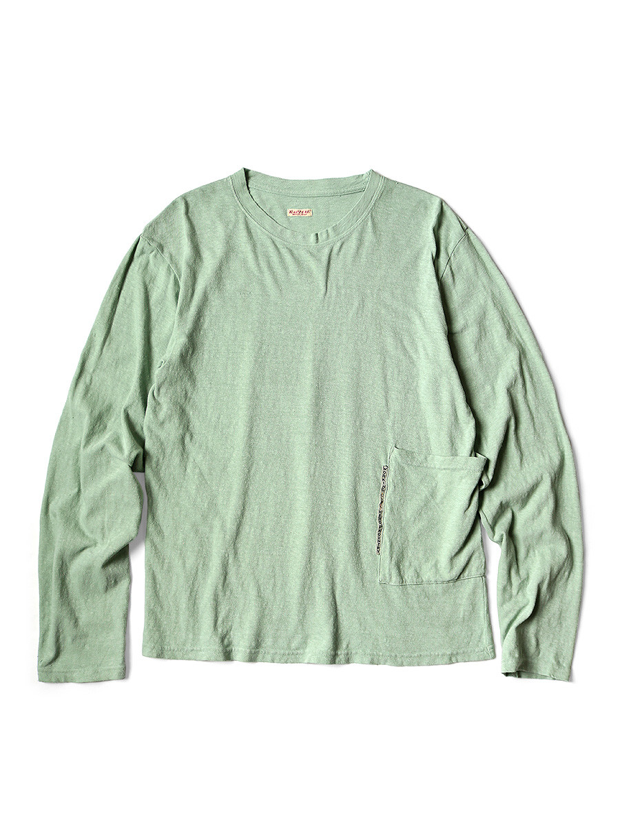 KAPITAL T-Shirt Gauze Jersey Biscuit Pocket Long Sleeve T-Shirt