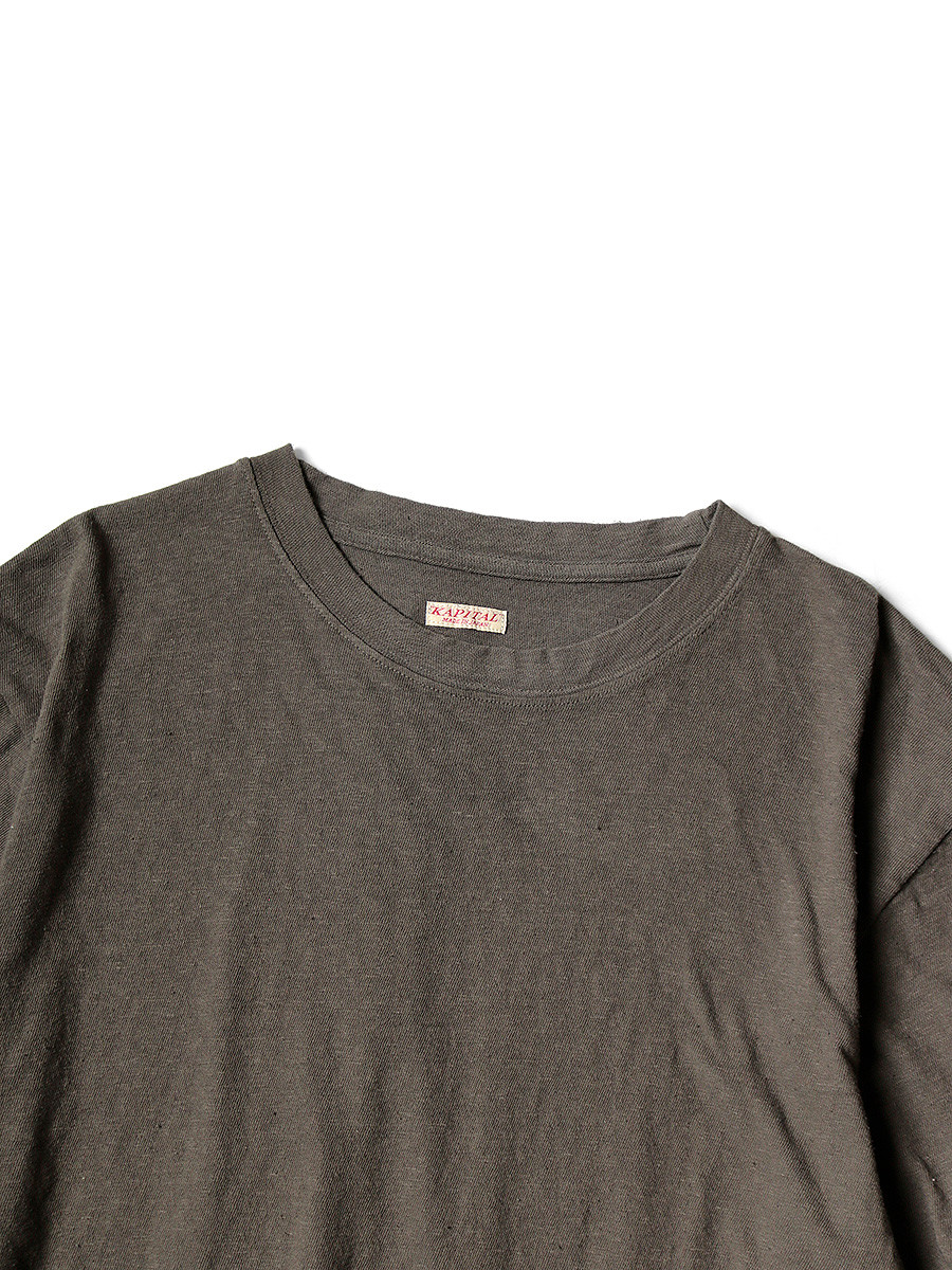 KAPITAL T-Shirt Gauze Jersey Biscuit Pocket Long Sleeve T-Shirt