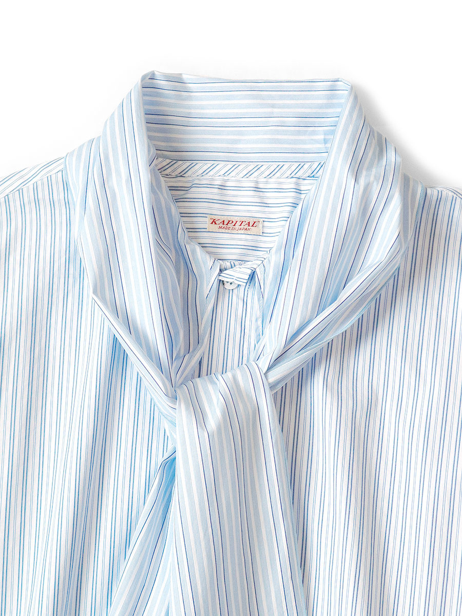 KAPITAL Shirt (Long Sleeve) Cotton Striped Bowtie Pub Shirt