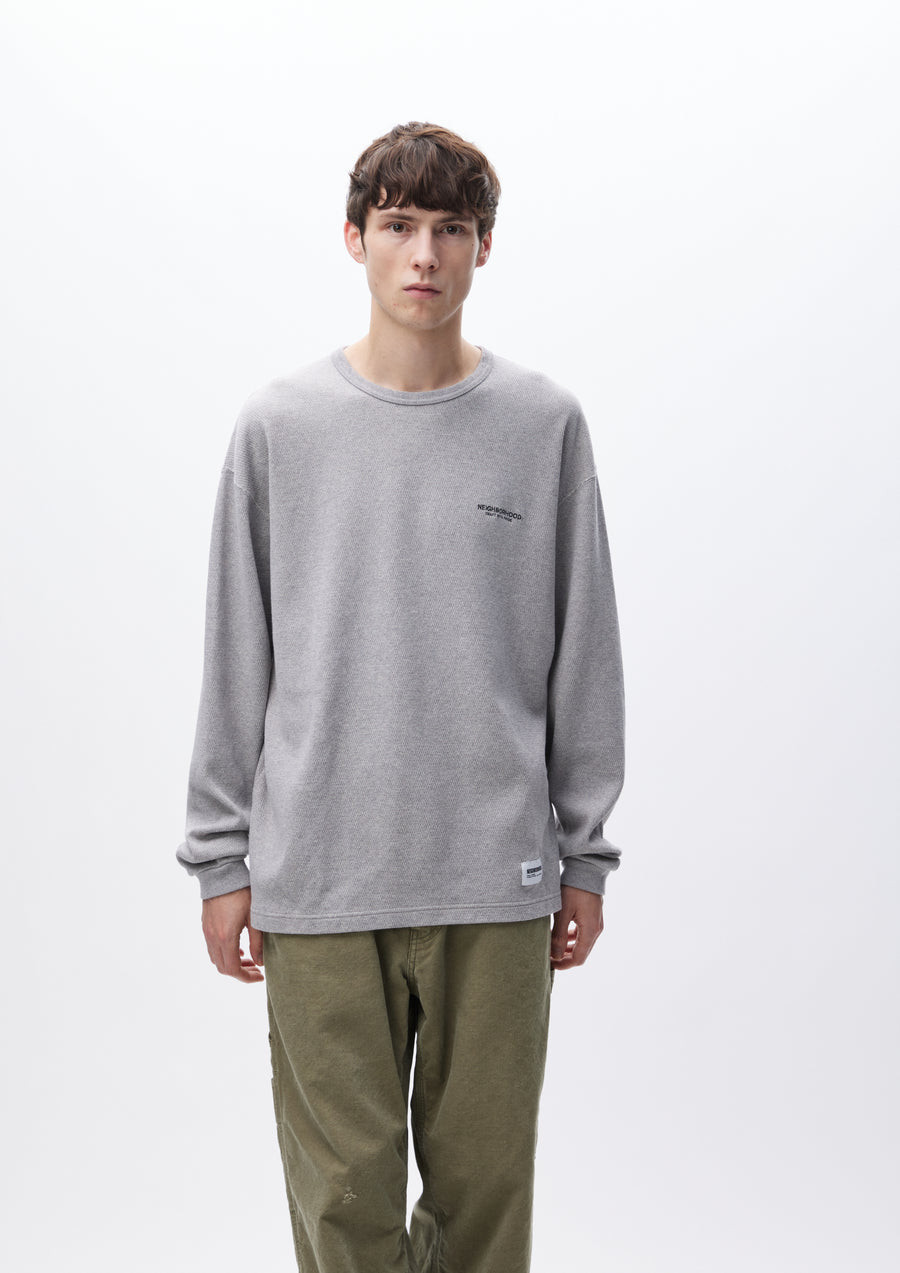 NEIGHBORHOOD KNIT / CUT SEWN HONEYCOMB FABRIC CREWNECK LS