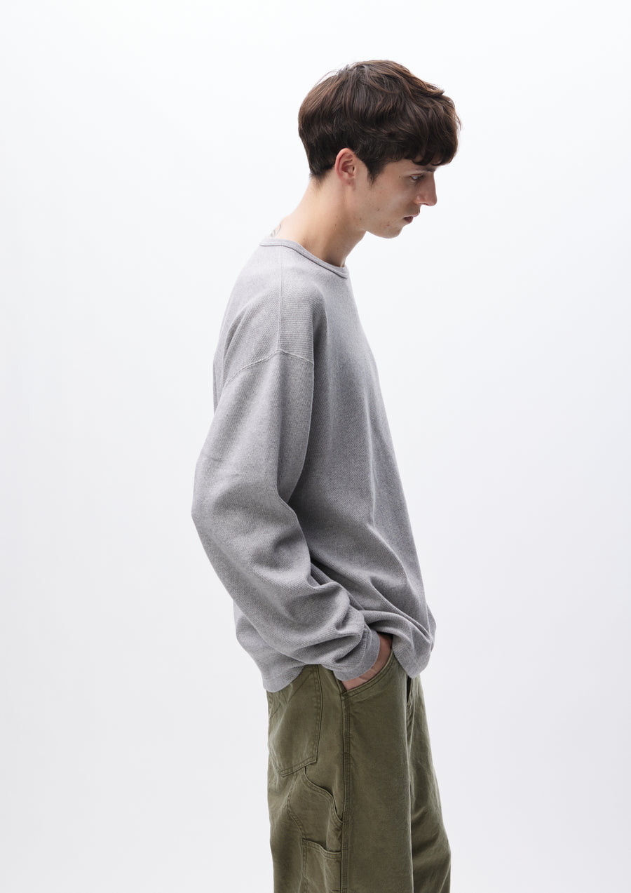 NEIGHBORHOOD KNIT / CUT SEWN HONEYCOMB FABRIC CREWNECK LS