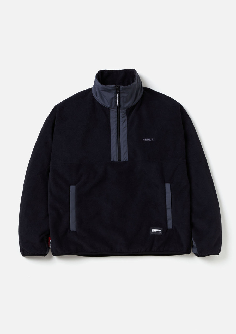【NEIGHBORHOOD】FLEECE HALF ZIP PULLOVER LS 092_2_242UWNH-CSM04_BK__57811.