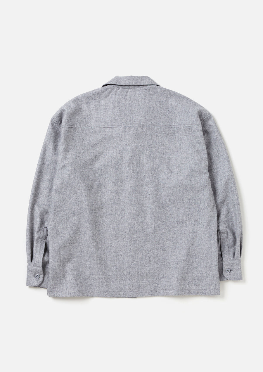 NEIGHBORHOOD SHIRTS WOOL OPEN COLLAR SHIRT LS