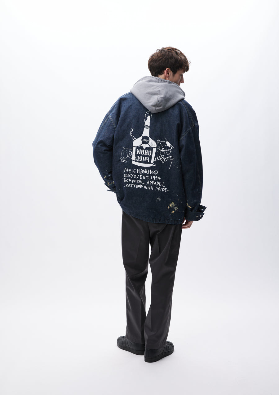 NEIGHBORHOOD JACKETS CORDUROY COLLAR WASHED COVERALL JACKET